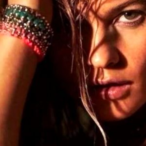 Victoria Secret Teal Pink Gold Rope Thick Bracelet One Sz 7.5 long. 1 inch Wide